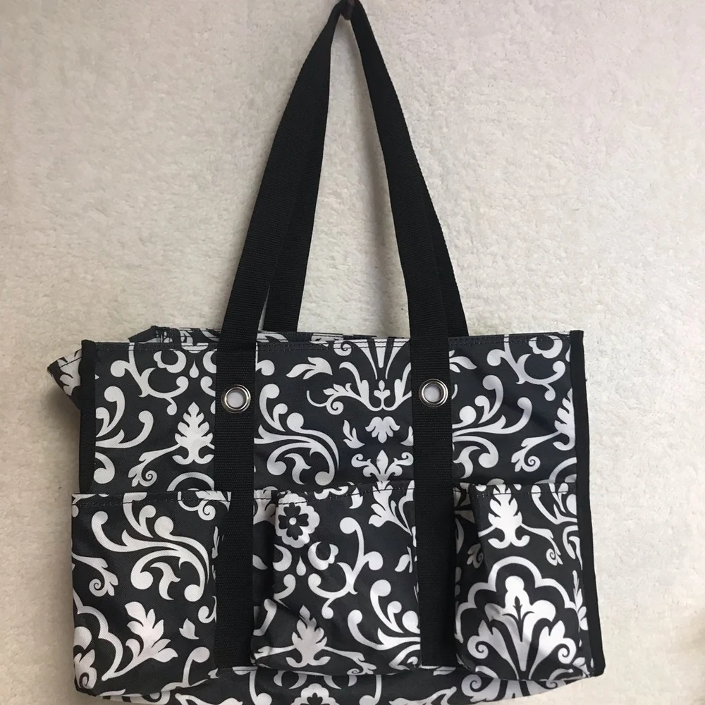thirty-one Black and White Damask Tote